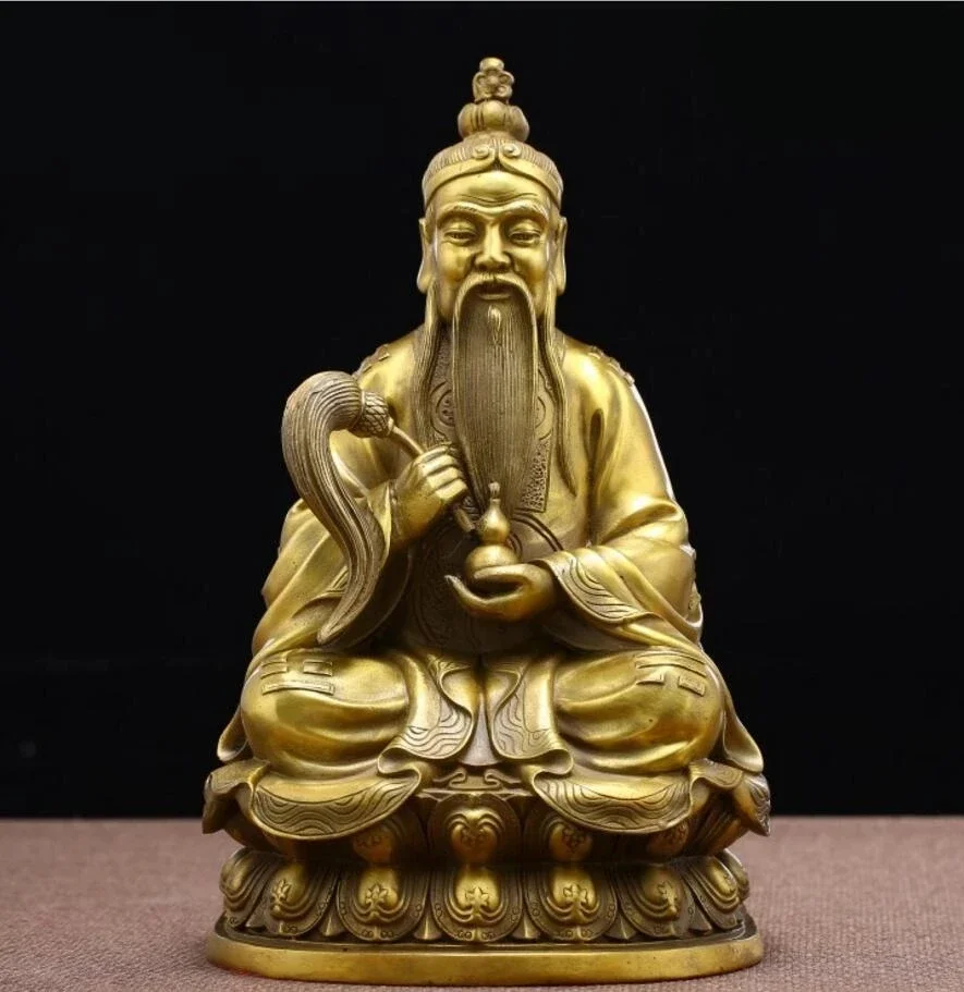 Медная статуя. Статуя из чистой меди taishanglaojun даосский дом моральная резиденция