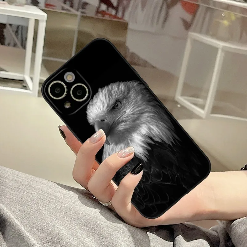 cool Eagle Animal Phone Case FOR IPhone 14 13 11 12 Pro 8 7 Plus X 13 Pro MAX XR XS MINI Black Covers