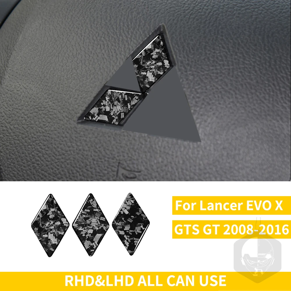 

Для Mitsubishi Lancer EVO X чехол с логотипом рулевого колеса значок эмблема наклейки из углеродного волокна 3 шт. для Lancer GTS GT ES 2008-2016