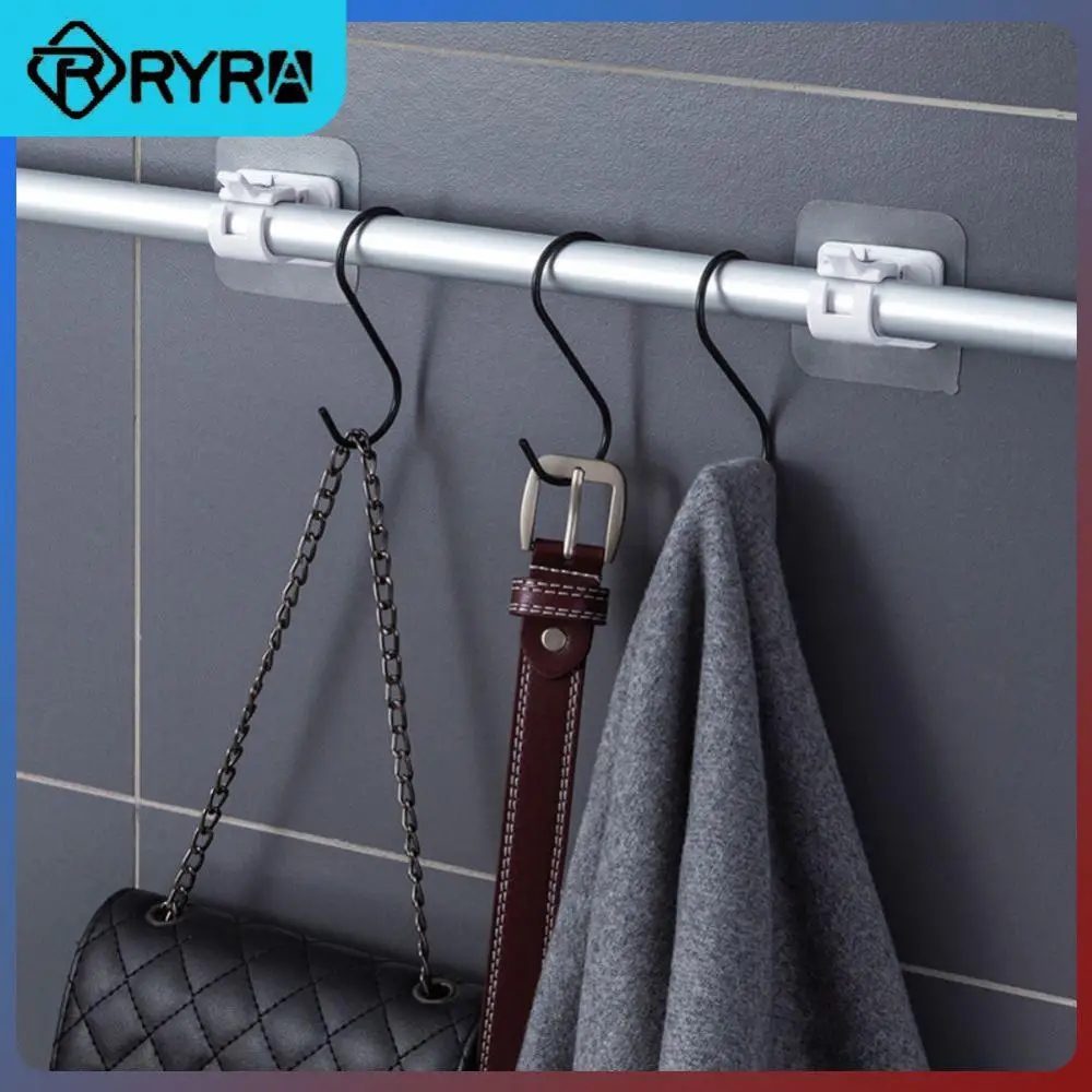 

Practical Curtain Rod Clip Multi-role Wall Hanging Clip Nailless Self Adhesive Hook Hooks Hook Holder Firm Abs Autohesion Hanger