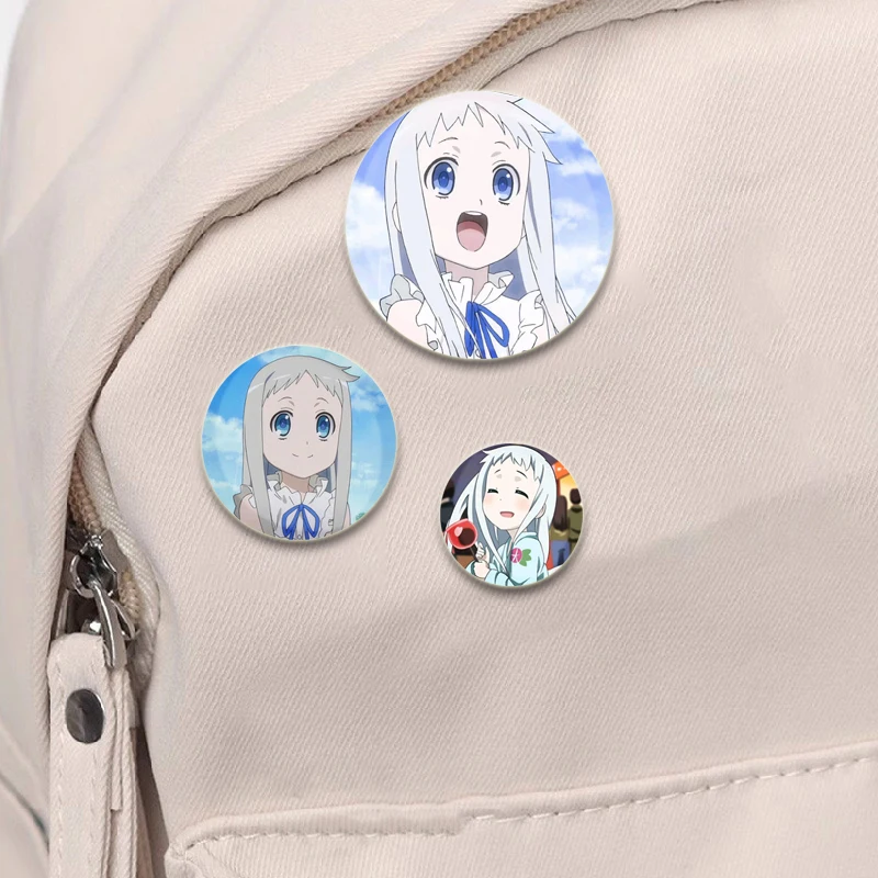 Anime AnoHana Button Pins Yadomi Jinta Honma Meiko Anjyou Naruko Round DIY Creative Brooches for Backpack Jewelry Accessories