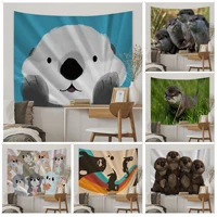 otter pet chart tapestry japanese wall tapestry anime wall hanging sheets