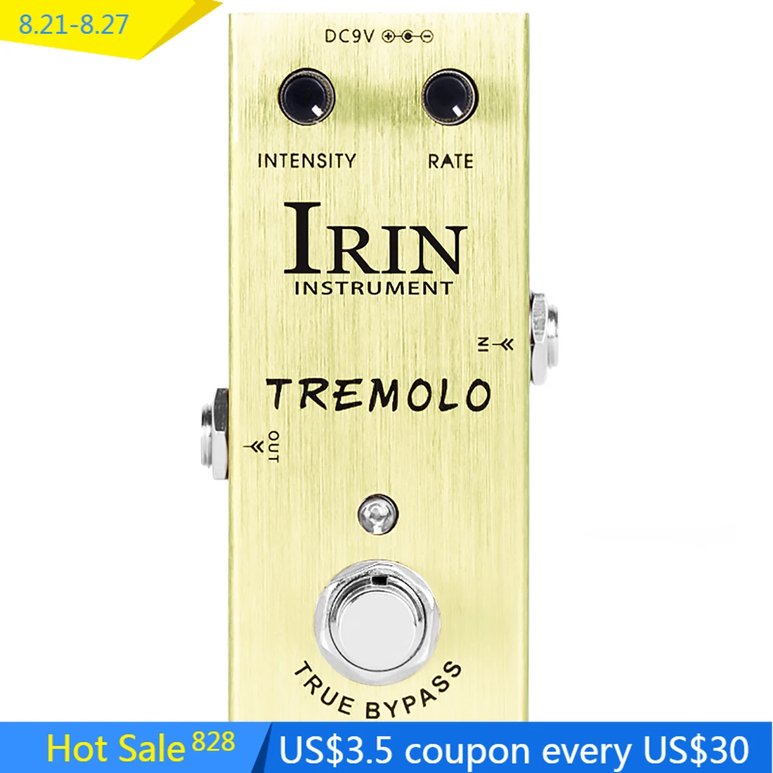 

IRIN AN-07 Tremolo Guitar Effect Pedal Classic Photoelectric Tube Circuitry Amplifier Tremolo Pedal Guitar Parts & Accessories