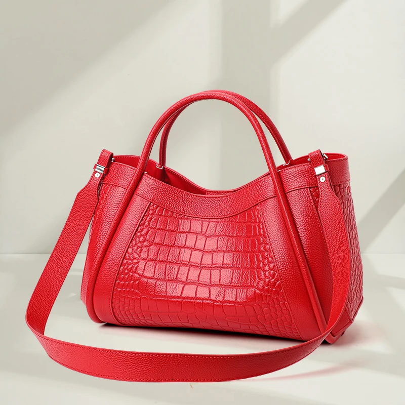 Большие женские сумки из натуральной кожи женская сумка-тоут с крокодиловым
