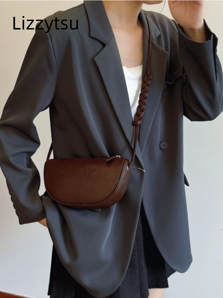 Lizzytsu однотонные винтажные седельные сумки из искусственной кожи для женщин