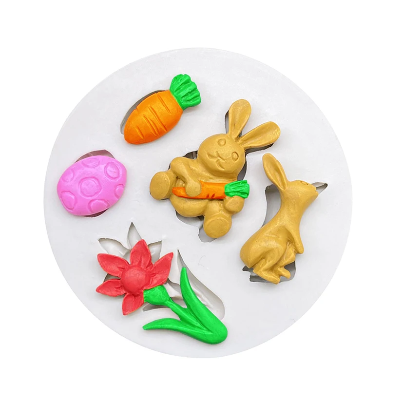 

Easter Rabbit Radish Silicone Cake Baking Mold Sugarcraft Chocolate Cupcake Resin Tools Fondant Decorating Tools