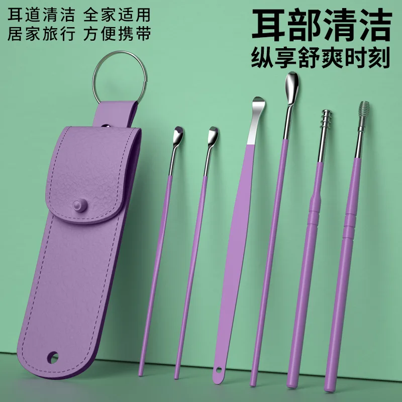 

Ear scoop Stainless steel ear scoop ear-picking tool set spiral ear scoop for children and adults