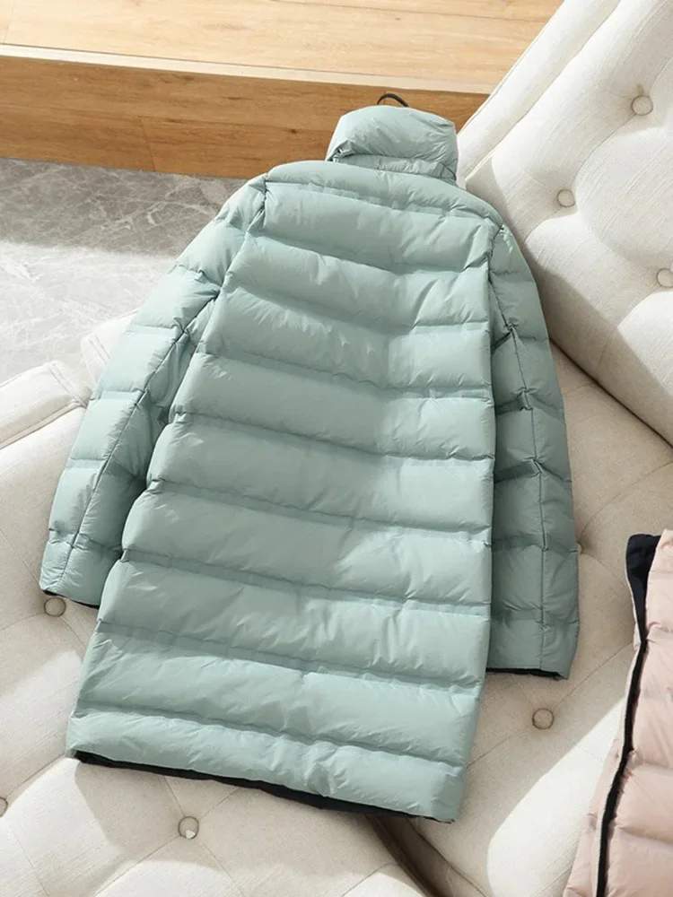 SEDUTMO зимние длинные женские пуховики ультра легкие тонкие модные пальто оверсайз