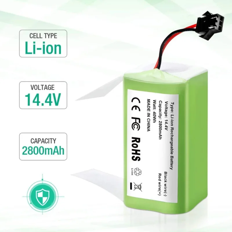 

14.4V 6800mAh Li-ion Battery for Conga 990,995 1090 Tesvor X500 Ecovacs Deebot N79 N79S DN622 Eufy RoboVac 11 11S RoboVac 30 Etc