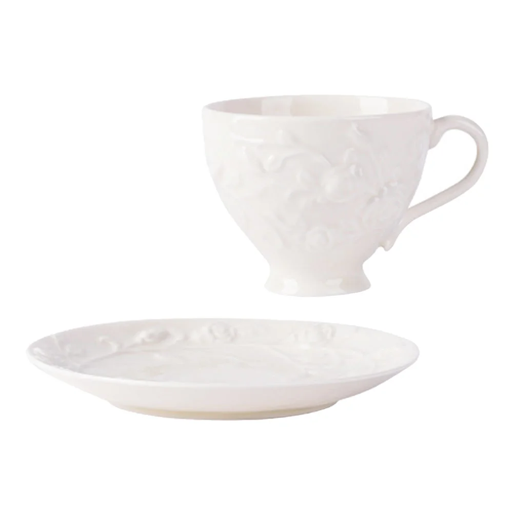 

1 Набор креативных чайных кружек, кофейных чашек и блюдец, чашка для сервировки чая (белая)