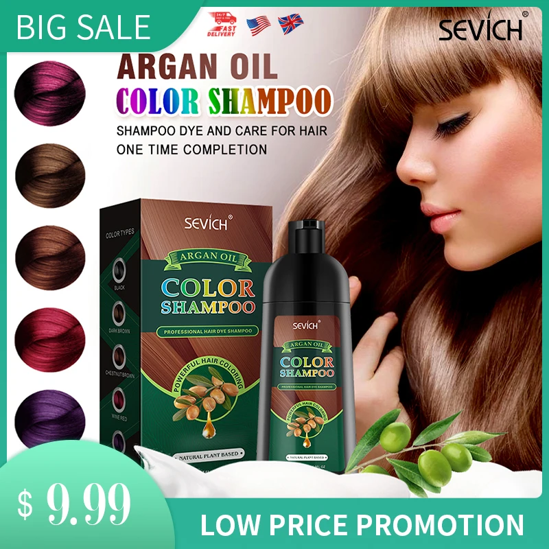 

Sevich Natural Fast Hair Dye 250ml Organic Argan Oil Essence Black Hair Color Dye Covering Gray Hair Permanent Shampoo For Women