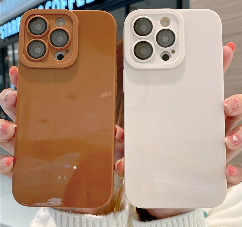 

Color Soft TPU Silicone For iPhone 14 13 12 11 Pro Max Camera Protection Cover With Lens Film