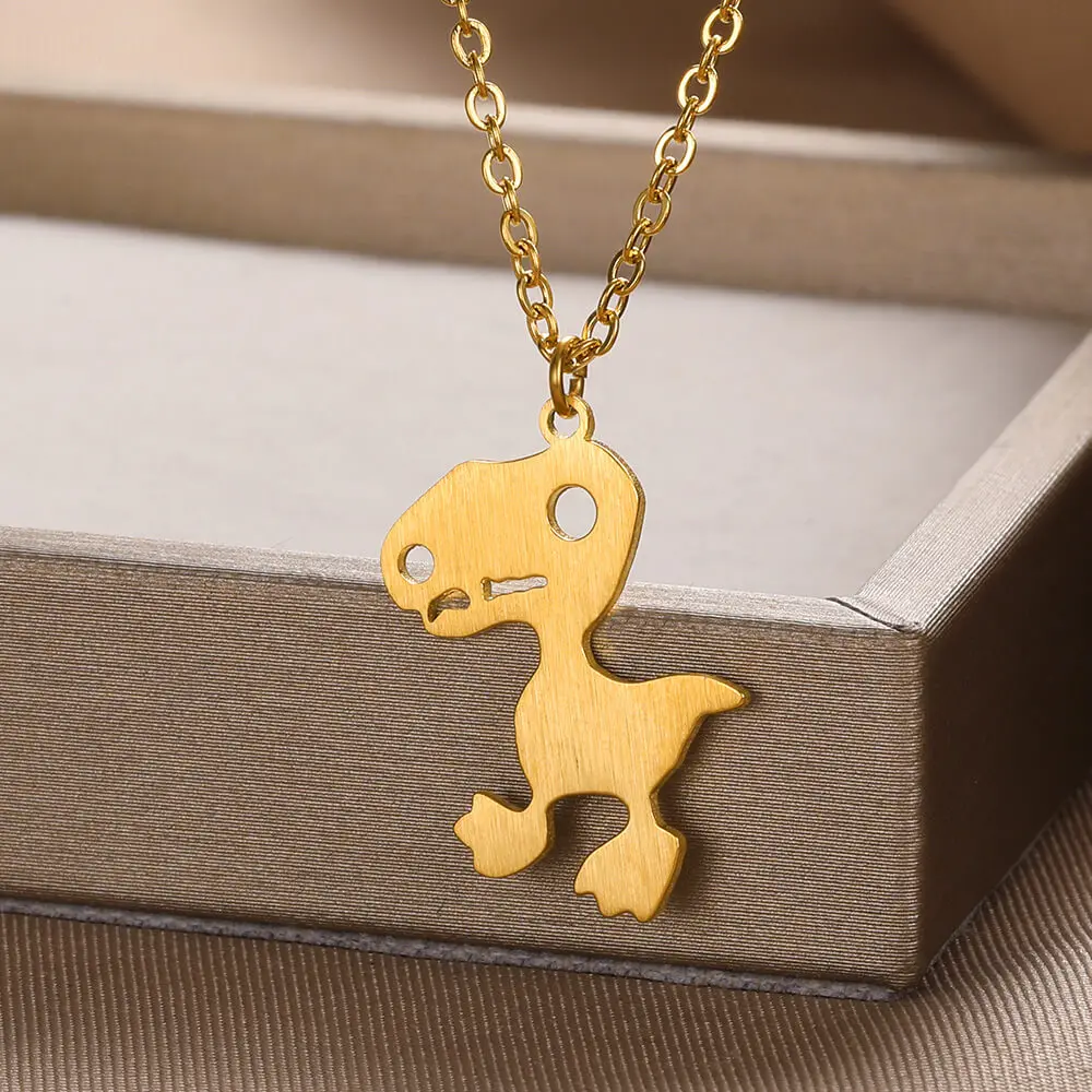 

316 Stainless Steel Necklace Dinosaur Animal Pendant Choker Clavicle Chain Fashion Necklaces For Women Jewelry Gifts