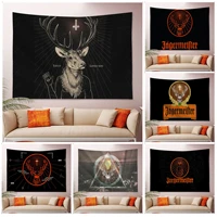 jagermeister deer logo printed large wall tapestry home decoration hippie bohemian decoration divination cheap wall hanging