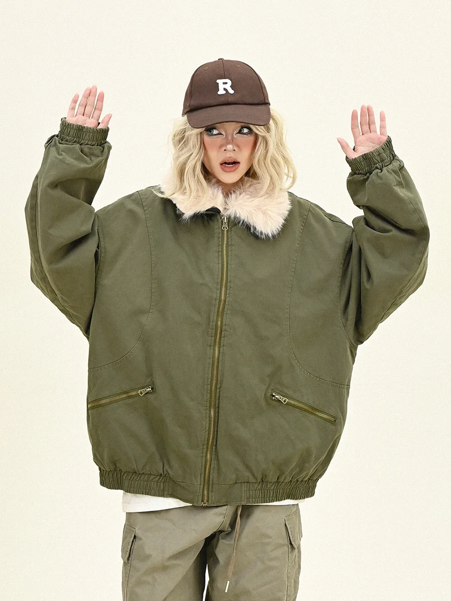 Женские парки с меховым воротником новинка зимы 2024 свободные утолщенные пальто