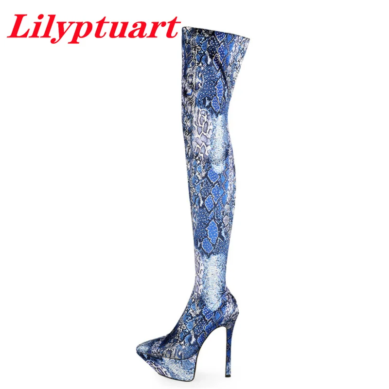

LILYPTUART ZA Platform Over-the-knee Boots, 2022 Autumn / Winter Fashion Character Is Thin High-heeled Elastic Boots Stage Shoes