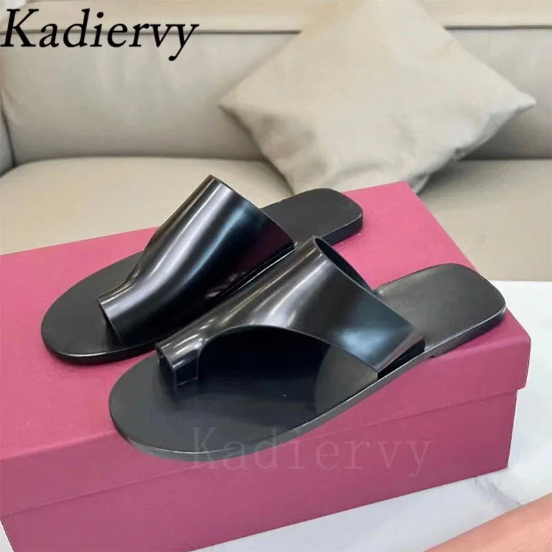 Шлепанцы женские из натуральной кожи сланцы Повседневная пляжная обувь