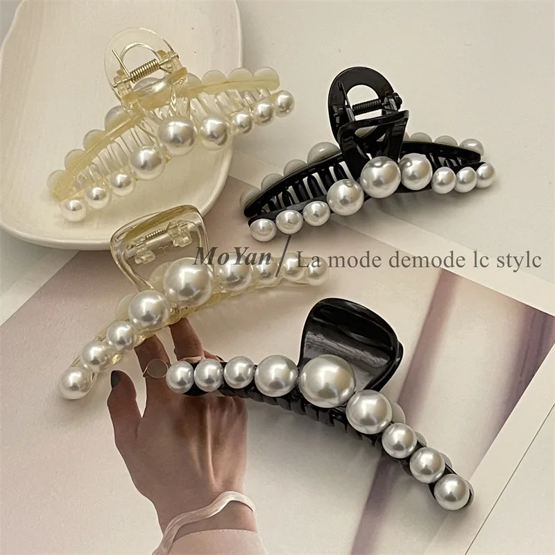 Шпилька для волос с жемчугом и боковой спинкой