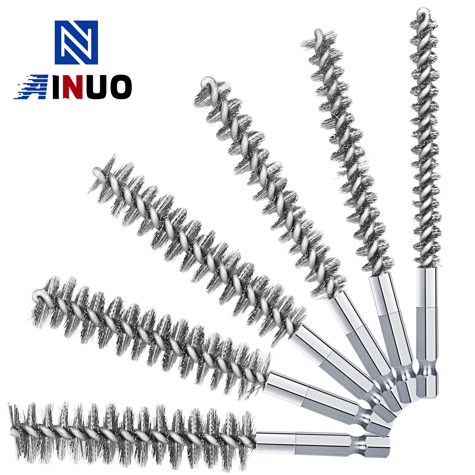 

Щетка для трубопровода из нержавеющей стали 9-19 мм, щетка для очистки отверстия сверла, шестиугольная ручка 1/4 дюйма для ударного инструмента электрической дрели