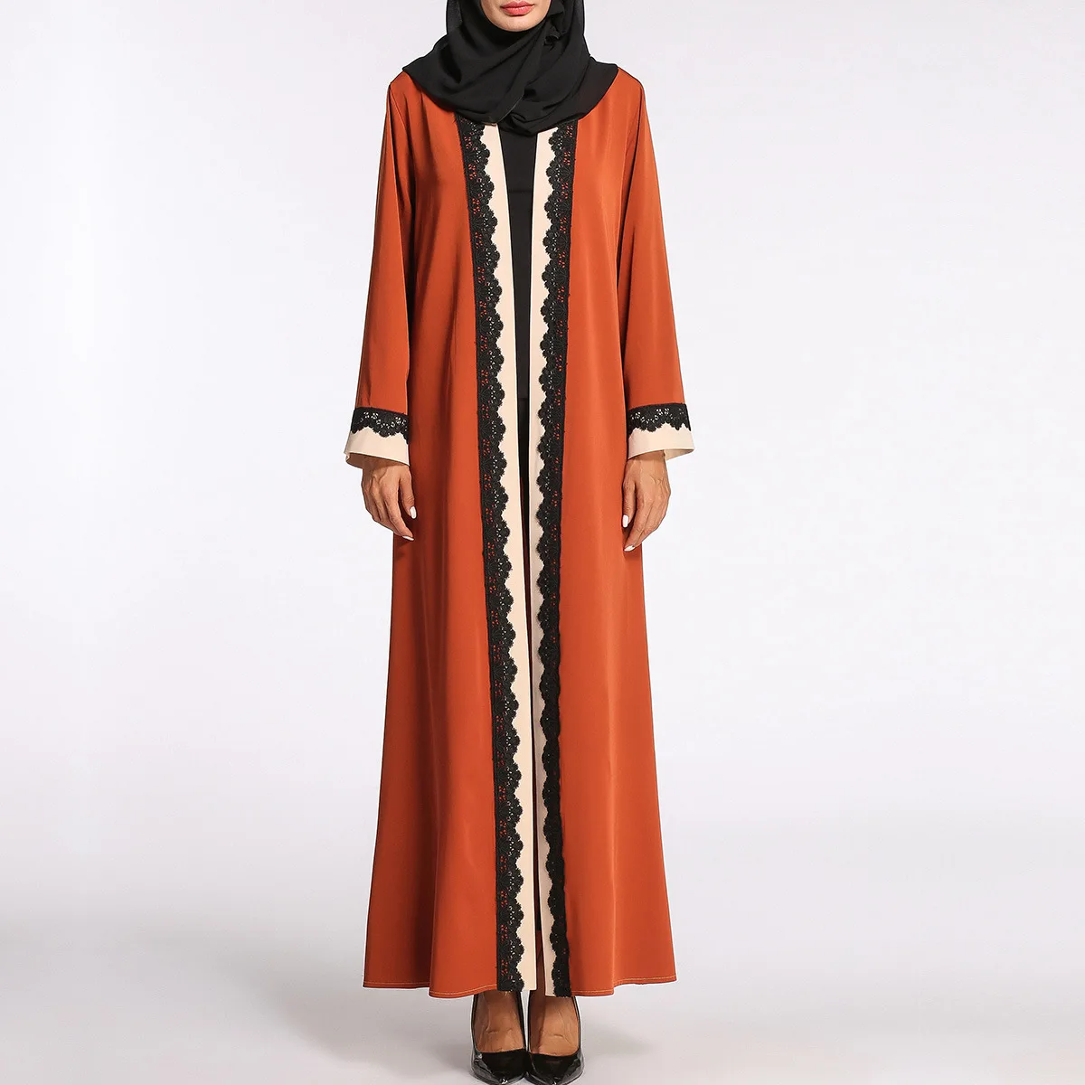 Кардиган Wepbel, мусульманская абайя, мусульманская одежда, кружевной контрастный кардиган, кимоно, платье, Арабская одежда, одежда Рамадана, м...