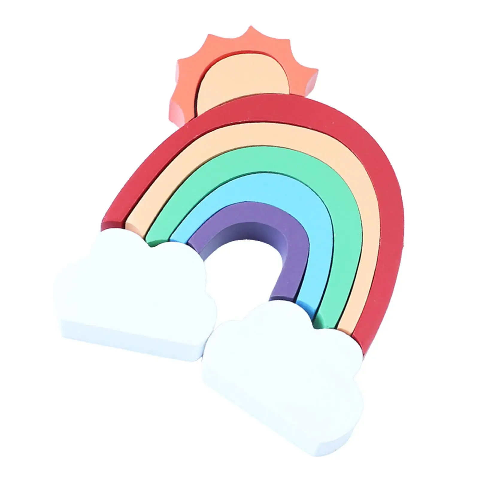 Деревянный Радужный штабелер, 9 шт., образовательные игрушки-пазлы для раннего развития, деревянные строительные блоки для мальчиков и дево...