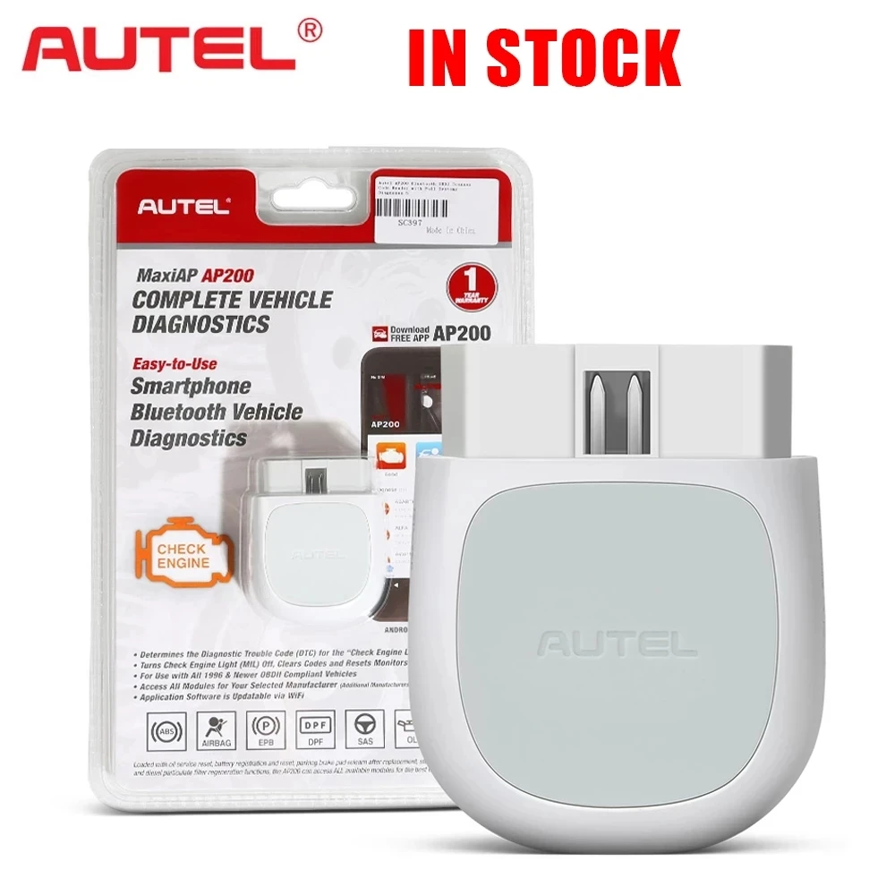 Автомобильный диагностический сканер Autel AP200, OBD2 прибор для чтения кодов TPMS, PK AP200M MK808, полная система