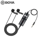BOYA BY-M1DM микрофона телефона петличный камера двойной головной микрофон с лацканами конденсаторный микрофон для Xiaomi воротник iPhone Xs X Canon DSLR