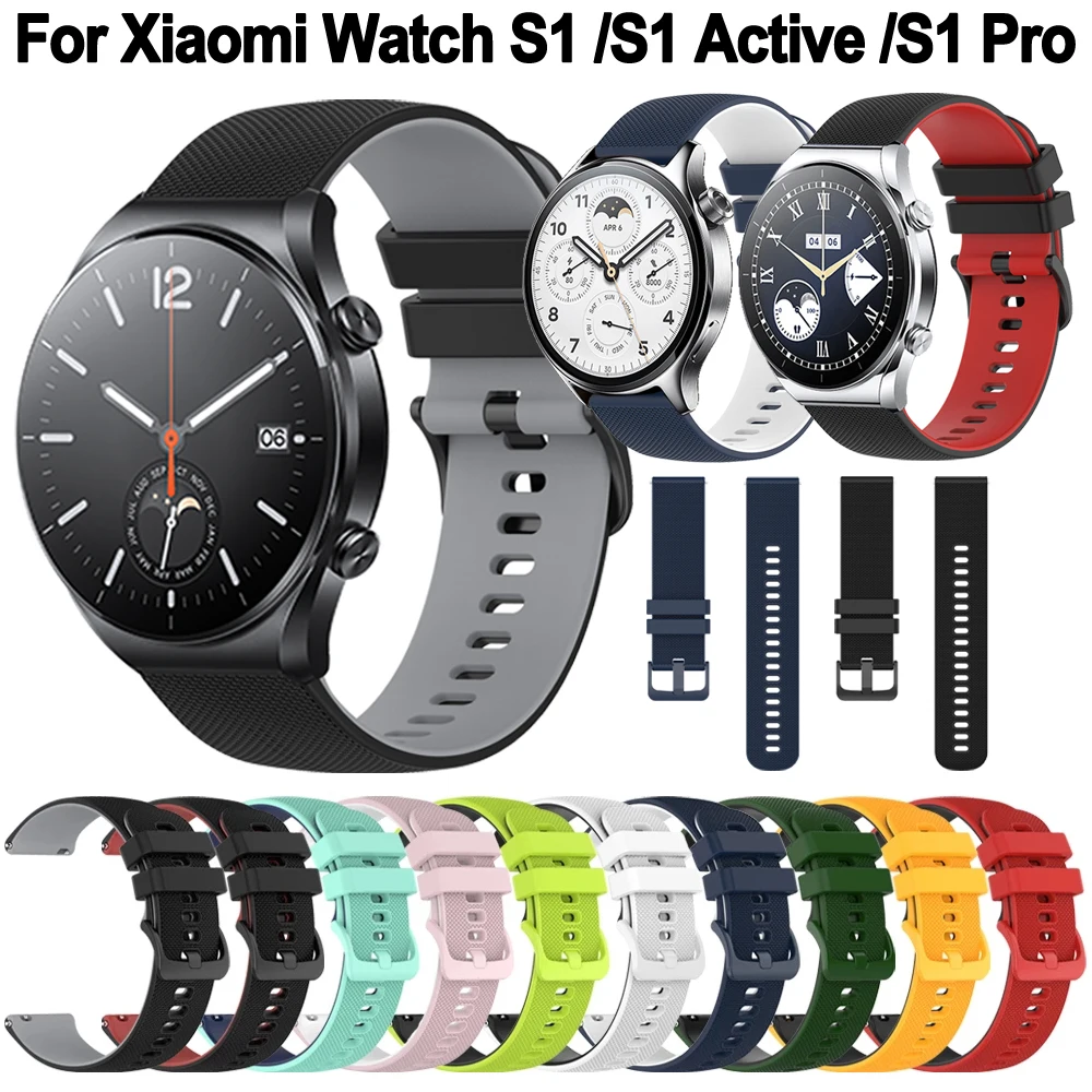 

22mm Silicone Watchband For Xiaomi Mi Watch S1 Active Pro Color 2 Sport Strap Smartwatch Band Global Version Bracelet Wristband