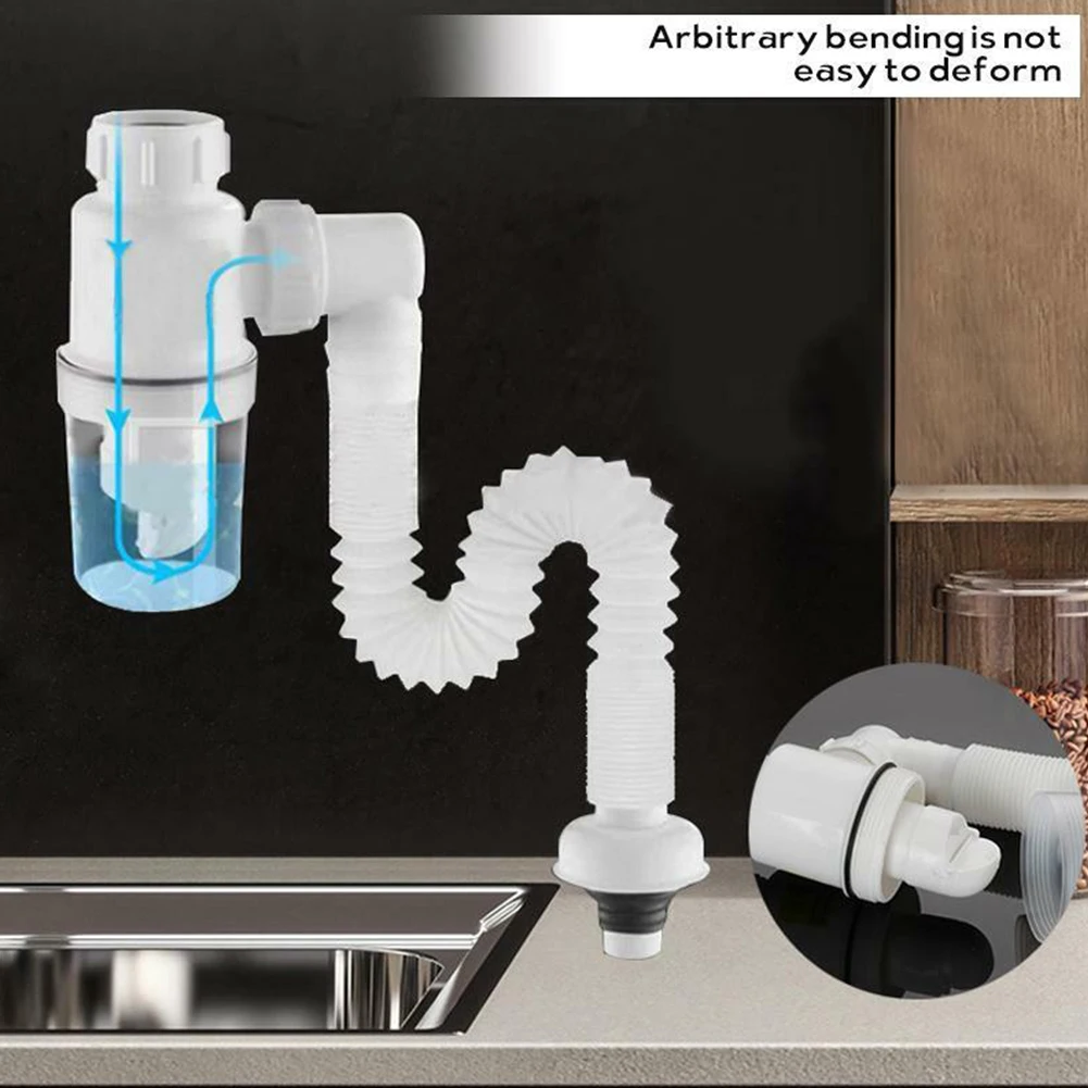 

ABS Sink Deodorant Launch Pipeline Kitchen Bathroom Sink Deodorant Sewer Drain Pipe Sink Strainer Drain Pipe Plumbing