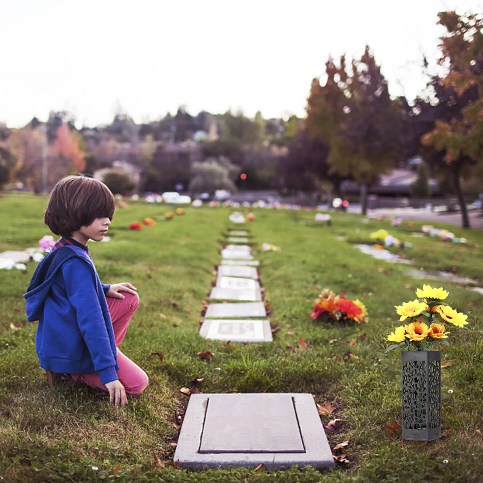 Цветочный инструмент гравировка конусные вазы памятные аксессуары на кладбище