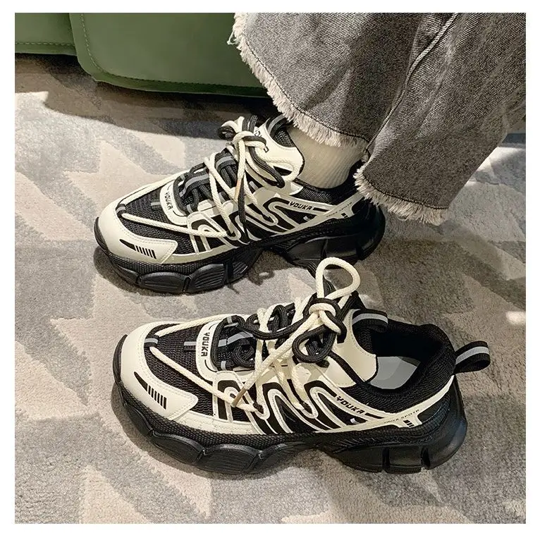 

Женская обувь, новинка сезона осень-зима 2023, модная повседневная спортивная женская обувь на толстой подошве, со шнуровкой