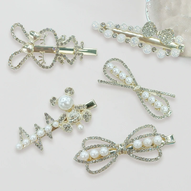 

Elegant Bow Hair Clip Top Clip Side Clip Full Of Diamonds Korean Style Foreign Bangs Clip Korean Hair Clip Hair Accessories Gift