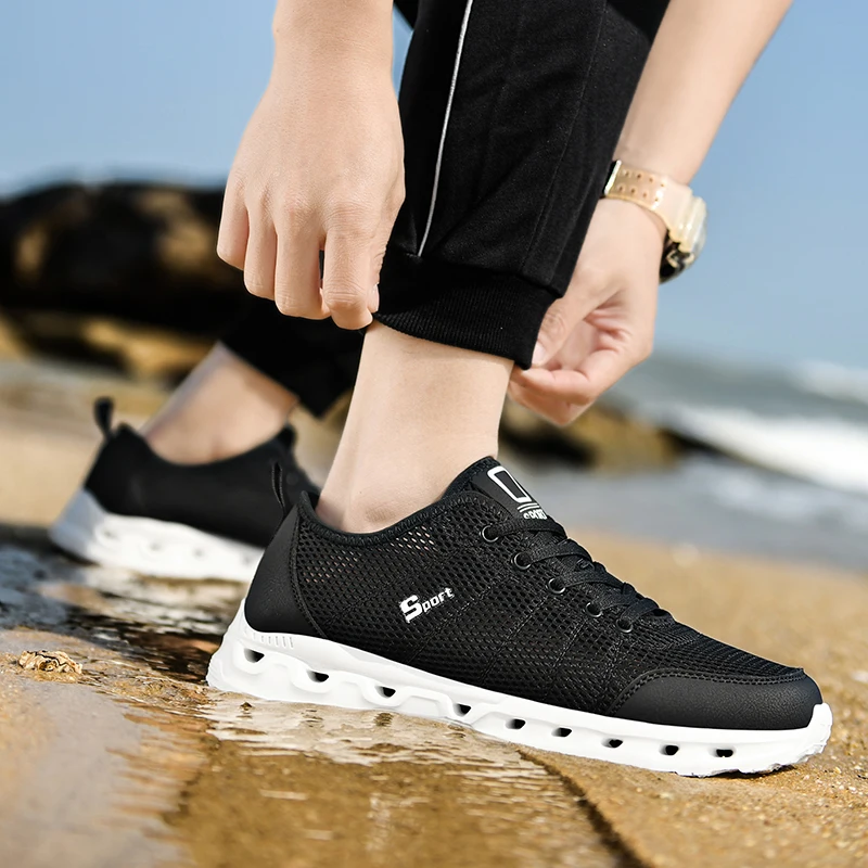 Men Wading Shoes Beach Walking Shoes Mesh Breath Cushion Durable Casual Summer Male Water Shoe