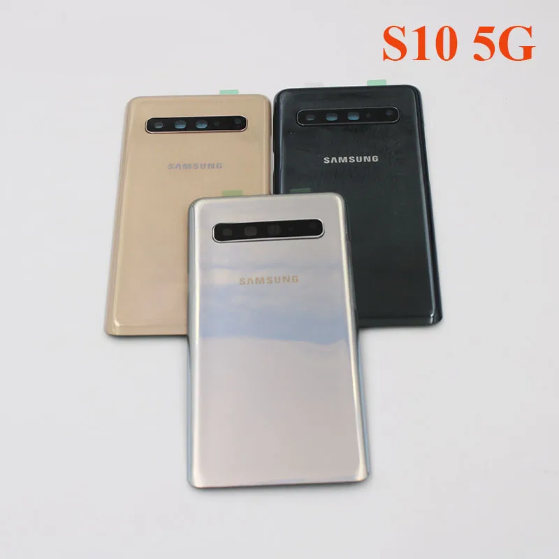 Стеклянный корпус для Samsung S10 5G G977 задняя крышка Galaxy s10 телефона с рамкой объектива