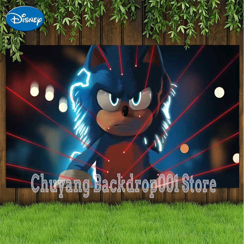 

Фон для фотосъемки с изображением мультяшных героев Диснея, лисы, крассветильник света, ежика, украшение для дня рождения, фотосессия, фото ...