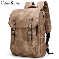 celinv koilm anti theft men 15 6 laptop school bag men leather backpacks travel multi male mochila military camouflage style