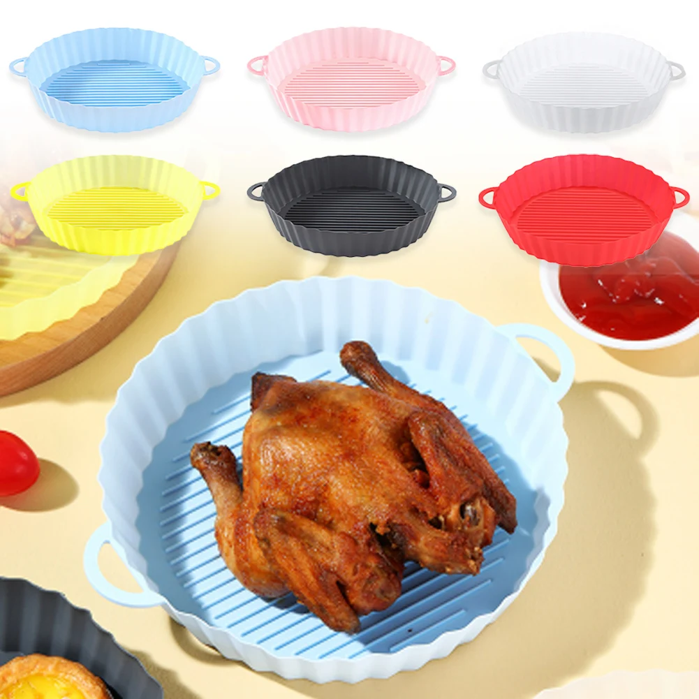 

Air Fryers Oven Baking Tray Fried Chicken Basket Mat AirFryer Silicone Pot Round Replacemen Grill Pan Accessories