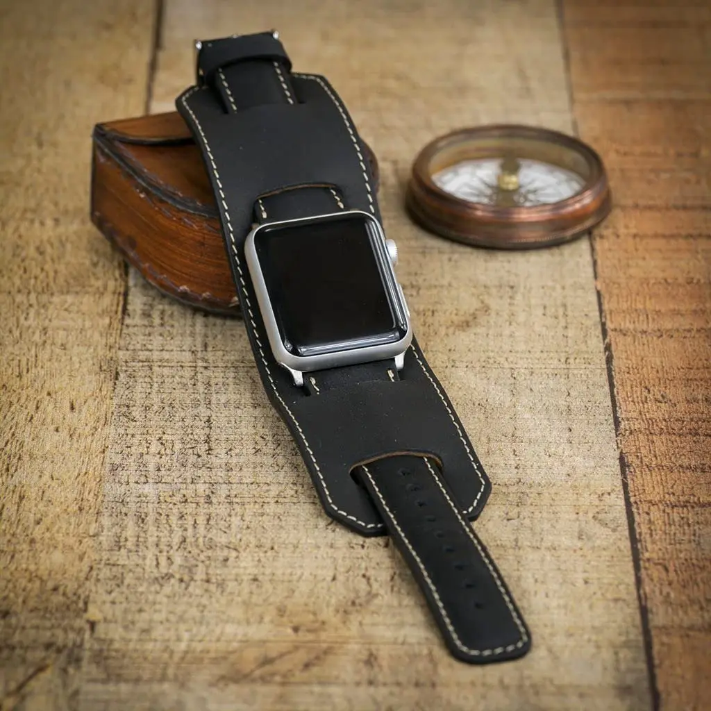Genuine Leather Strap for Apple Watch Band 44mm 42mm 45mm 41mm 40mm 38mm Bracelet Belt iWatch Series 7 6 5 4 3 2 1 Accessories