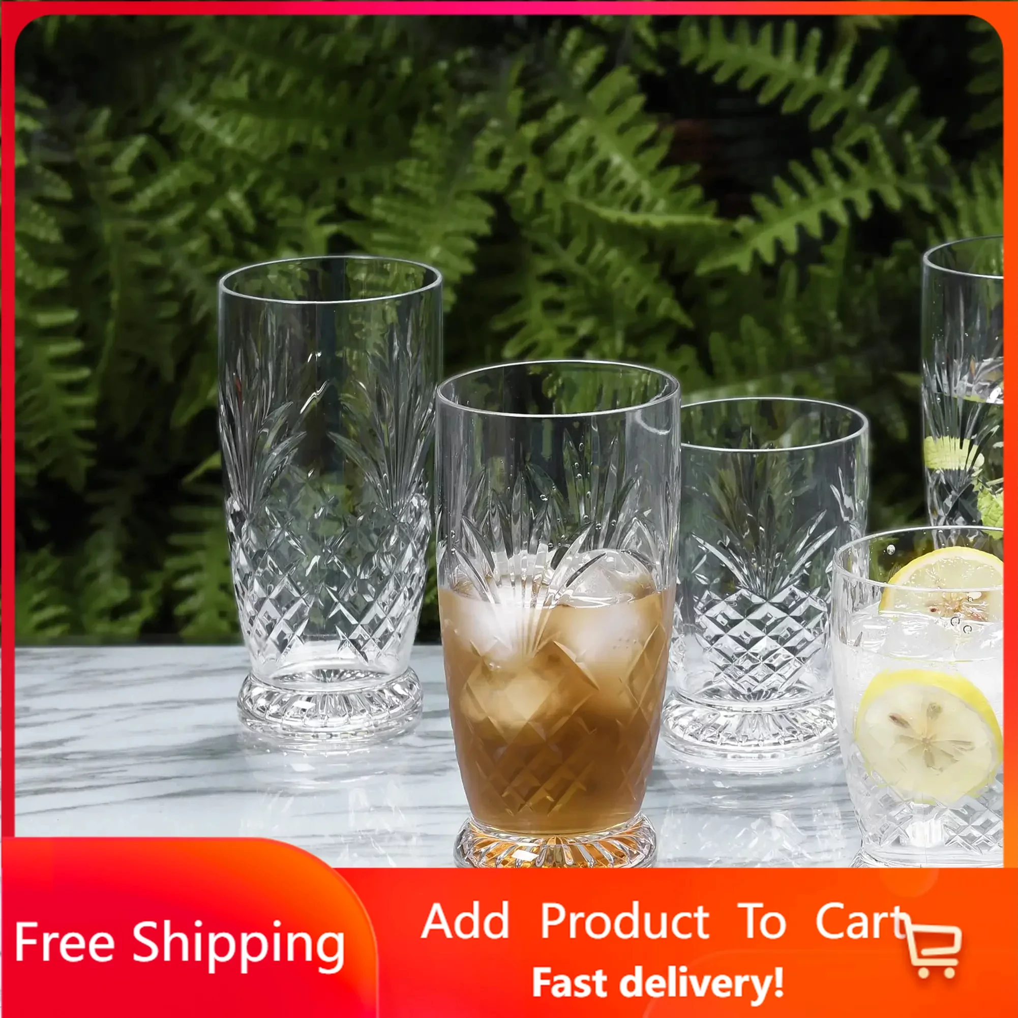 

24oz Tritan Pineapple Tumbler 6-Pack, BPA Free glass cups cocktail glass Free Shipping