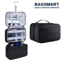 bagsmart toiletry bag travel bag with hanging hook water resistant makeup cosmetic bagtravel organizer for accessories black