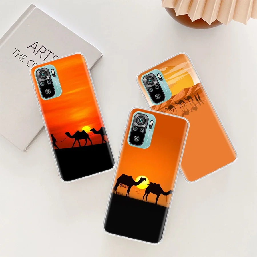 Чехол для телефона Desert Camel Caravan Grazing Xiaomi Redmi Note 13 Pro Plus 5G Cover 10 10A 10C 12 12C 9A 9C 9T 8A 7A 6A 9 8 7 6 K