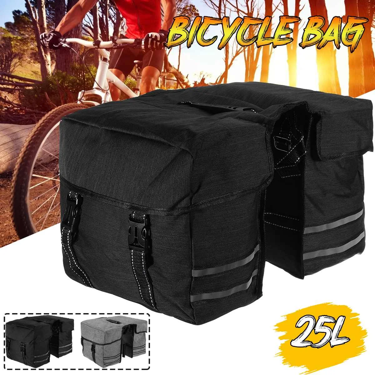 

Сумка на багажник велосипеда Pannier, велосипедная Черная задняя велосипедная сумка, велосипедная двухсторонняя задняя стойка, заднее сиденье, сумка на багажник
