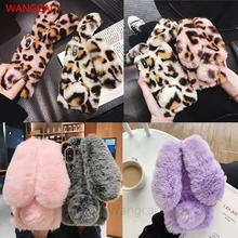 Rabbit Ears Fur Plush Case For Huawei Mate 30 20 P30 P20 Pro Lite Nova 5T 5 5i Pro 4 4e 3 3i 3e 2 2s Plus Phone diamond Case