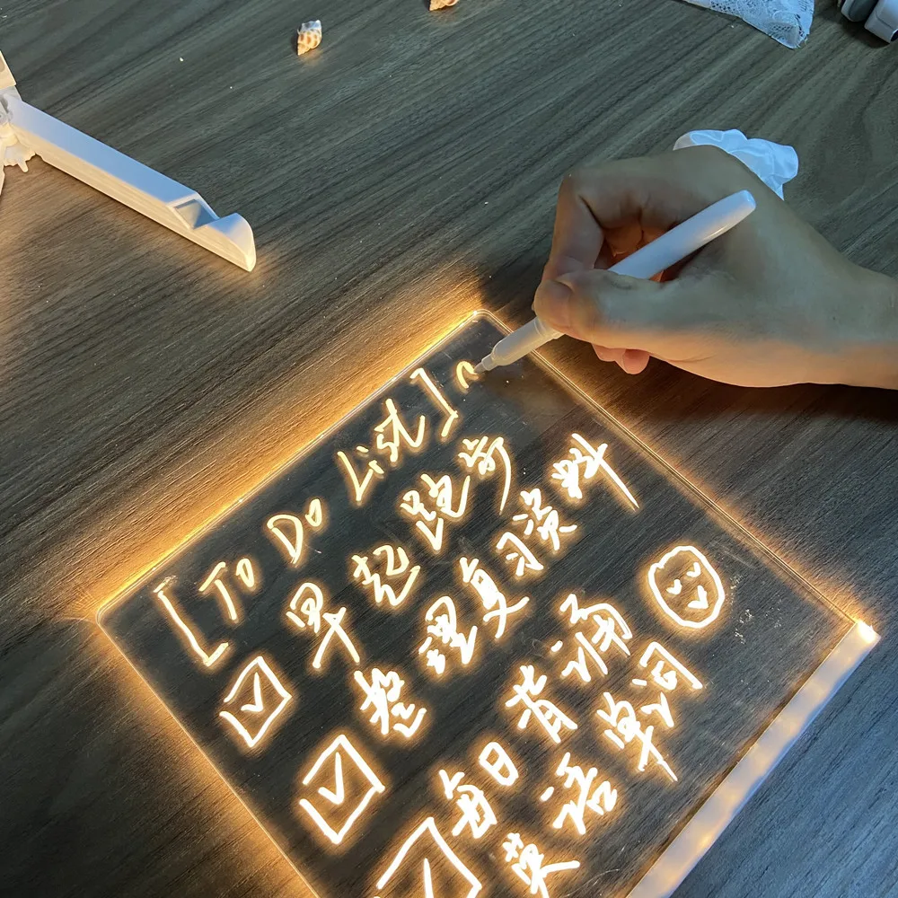 

Anti-Scratch Angle Adjustable Erasable Ins Luminous Acrylic Message Board Memo Whiteboard Writing Board Boundless Note Board