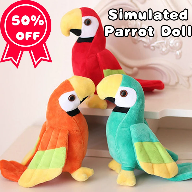 S Soft Simulation Psittacidae Macaw Stuffed Toy Cute Wild Animals Birds Dolls Children Kids Gift