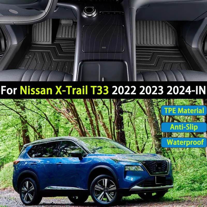 3 шт. автомобильный коврик из материала TPE для Nissan X-Trail T33 2022 2023 2024-IN роскошный