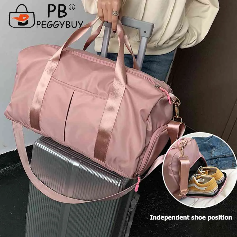 

Дорожная сумка унисекс, чемодан, женская сумка на плечо, вместительная Водонепроницаемая нейлоновая спортивная сумка через плечо для мужчин и женщин