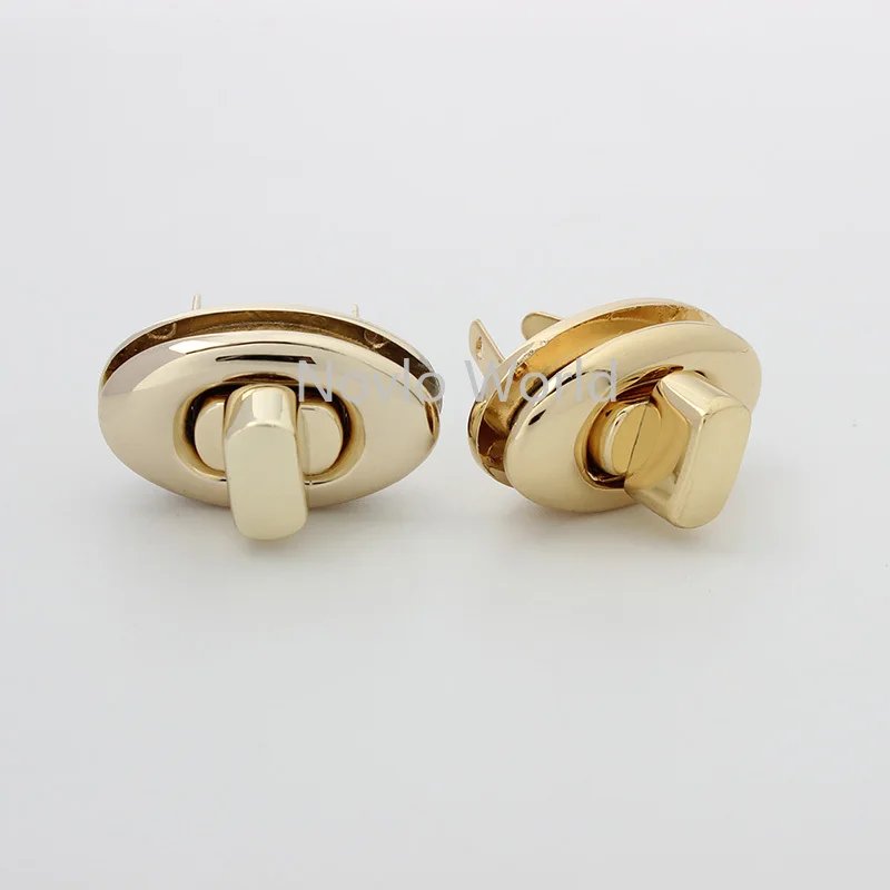 10-30 pieces 5 colors 34X20mm Regular Oval shape Twist lock for Handbag Turn lock DIY Leather Woman Bag Accessories