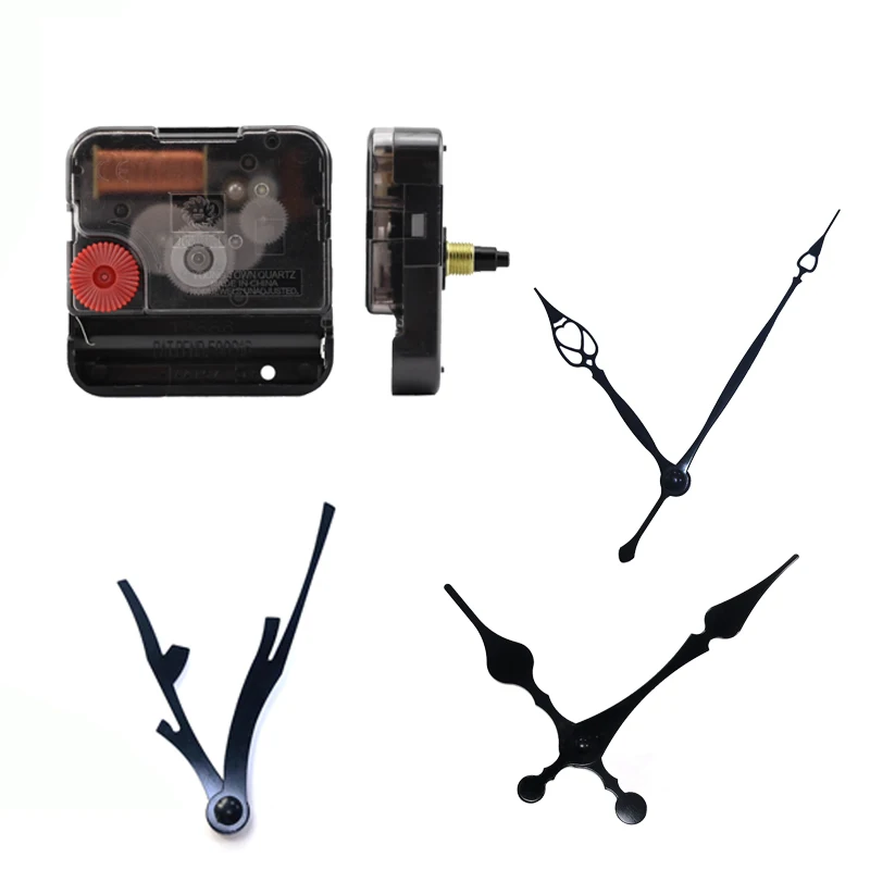 

10sets Reloj De Pared Mute Quartz Clock Movement 12888 with Black Needles High Quality Clock Mechanism Repair Parts with Hook