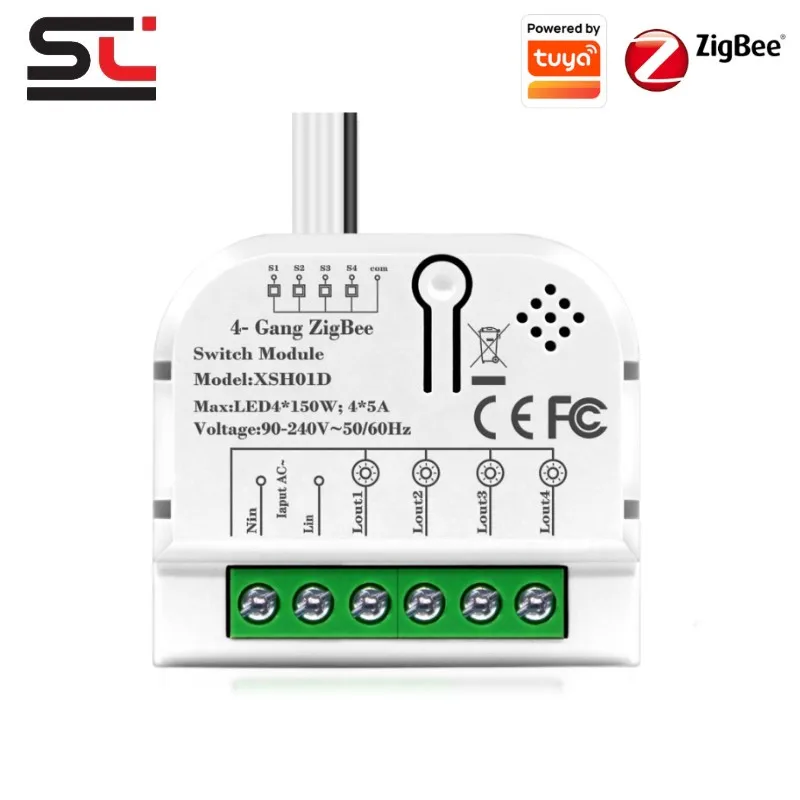 Умный настенный выключатель Zigbee, мини-выключатель «сделай сам», 10 А, 16 А, с голосовым управлением через приложение, Alexa Google, 1/2/3/4 клавиши